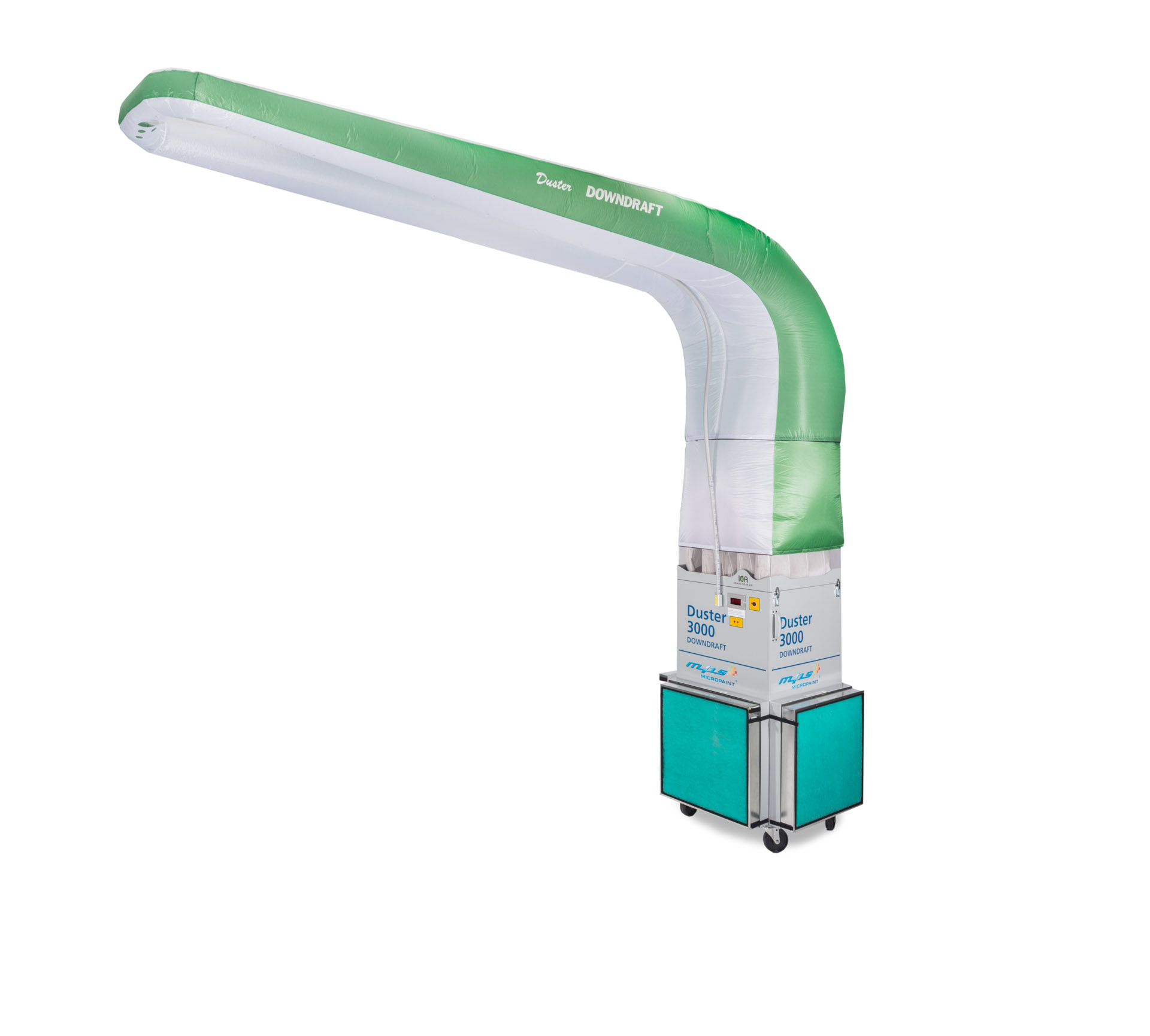 DUSTER 3000 Downdraft with plenum extension.